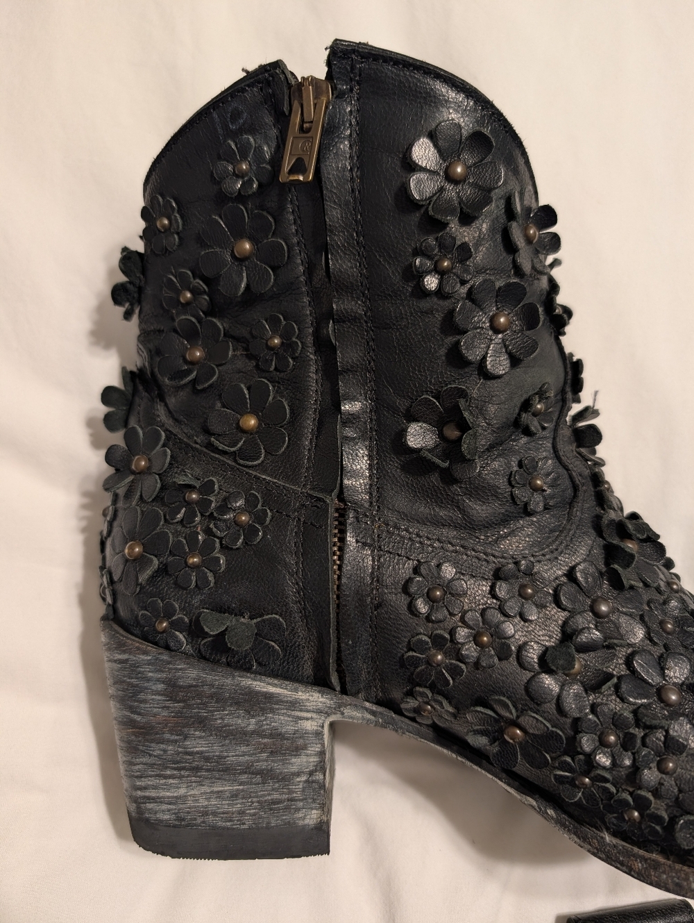 Old Gringo Vesuvio Floral Black Goat & Calf Leather Hippie Chic Cowgirl Boots - Picture 6 of 16